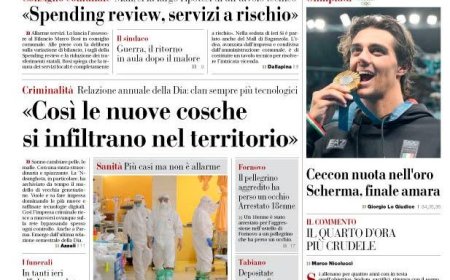 Frontseite der heutigen Zeitung: Übersetzt aus dem Italienischen