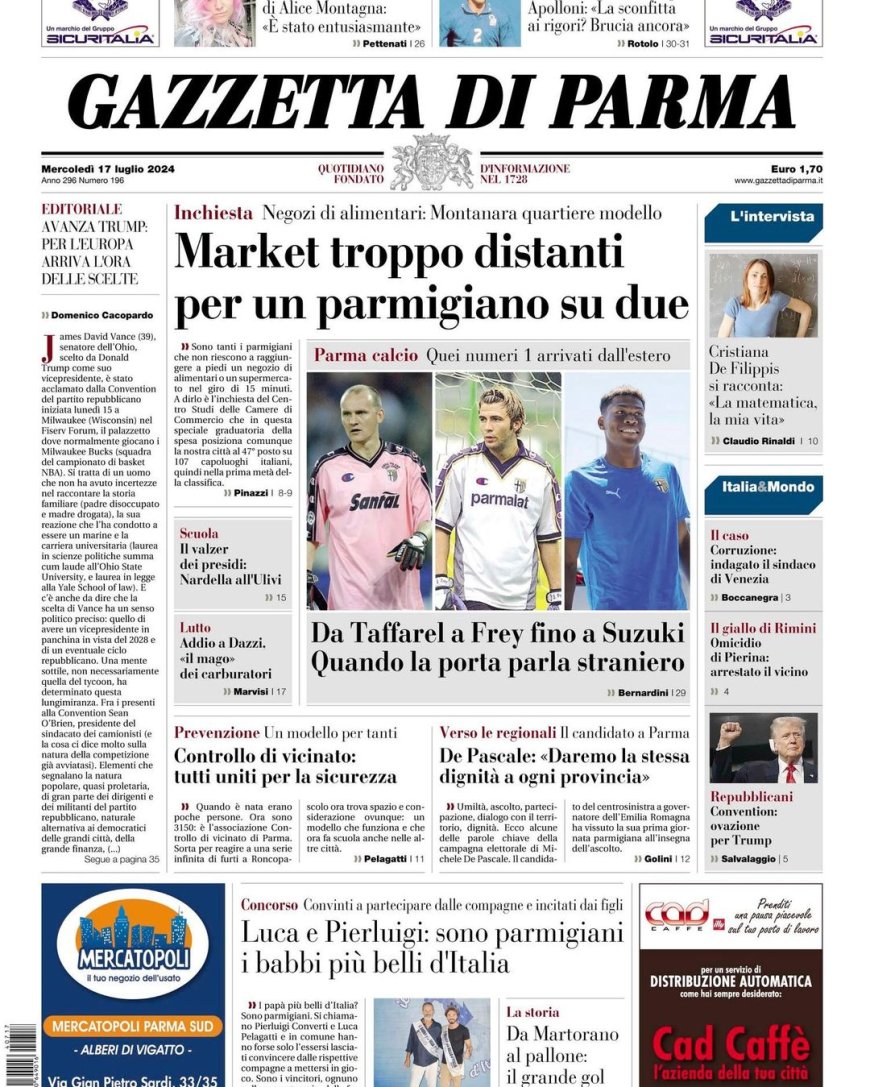 Frontseite der heutigen Gazzetta.