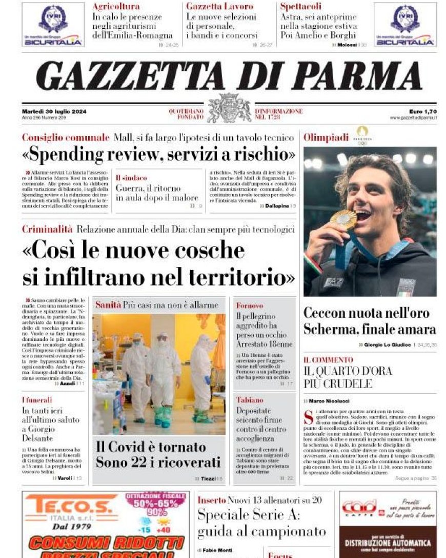 Frontseite der heutigen Zeitung: Übersetzt aus dem Italienischen