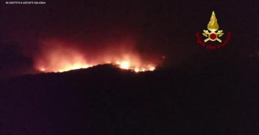 Monstrous fire in Sardinia: firefighters working throughout the night in Nuoro