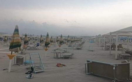 Starker Wind und Schäden zwischen Viareggio und Cinquale, Lufttrompete in Lido di Camaiore