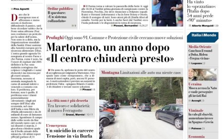 Frontseite der heutigen Gazette: La prima pagina della Gazzetta di oggi – Übersetzt aus dem Italienischen