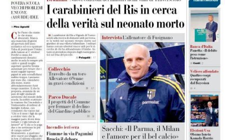 Frontseite der heutigen Gazette: Erste Seite der Gazzetta von heute.