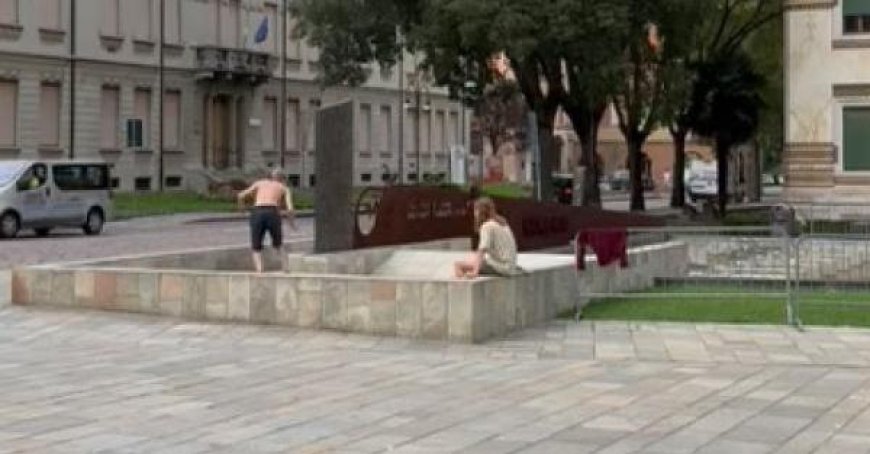 Skater nutzen Brunnen als Skateboard-Track: Polizei greift ein in Salso – Video