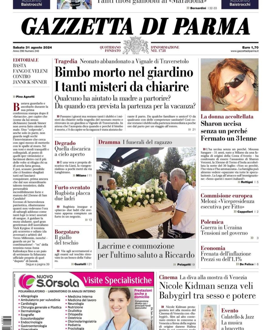 Front page of the Gazette: Die Schlagzeilen der Gazzetta di oggi.