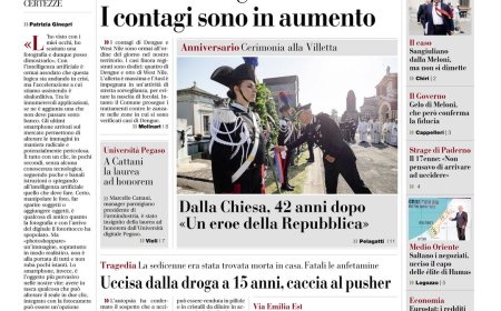 Front page of today’s Gazette in Italian photographed and translated
