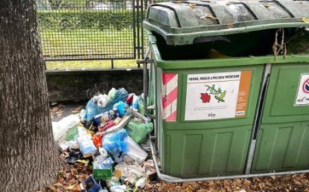 Müllcontainer wird zur illegalen Mülldeponie in der Via Isola
