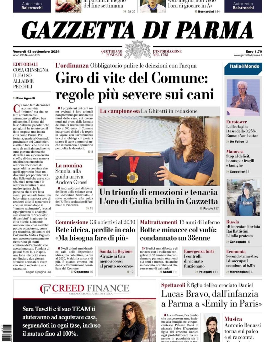 Front page of today’s Gazette – Die Schlagzeile des Tages