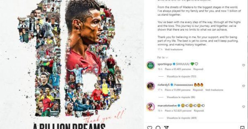 Ronaldo atteint 1 milliard de followers : “nous avons marqué l’histoire”