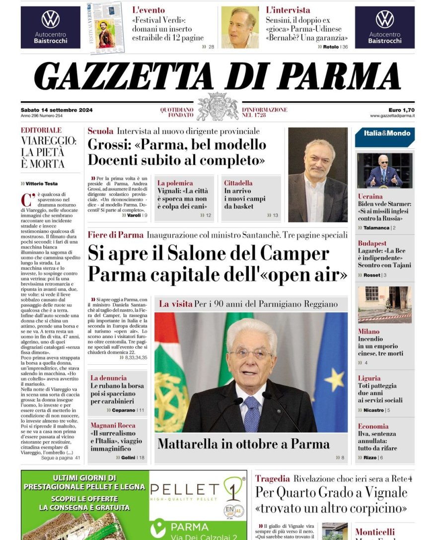 Frontseite der heutigen Ausgabe der Gazette