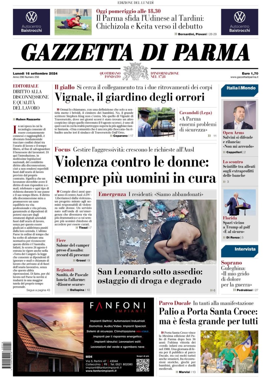 Frontpage of Today’s Gazette: Die Schlagzeilen der Gazzetta di oggi